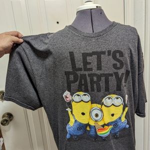 👍Manion Shit Despicable XXL Let's Party 100% Cotton Gray